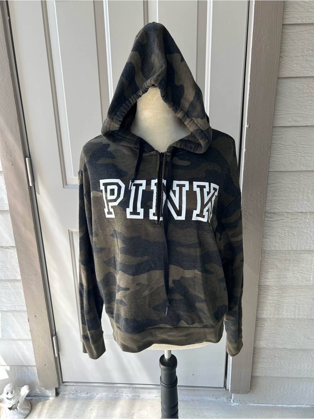 PINK Victorias Secret Camo Quarter Zip-Up Hoodie
